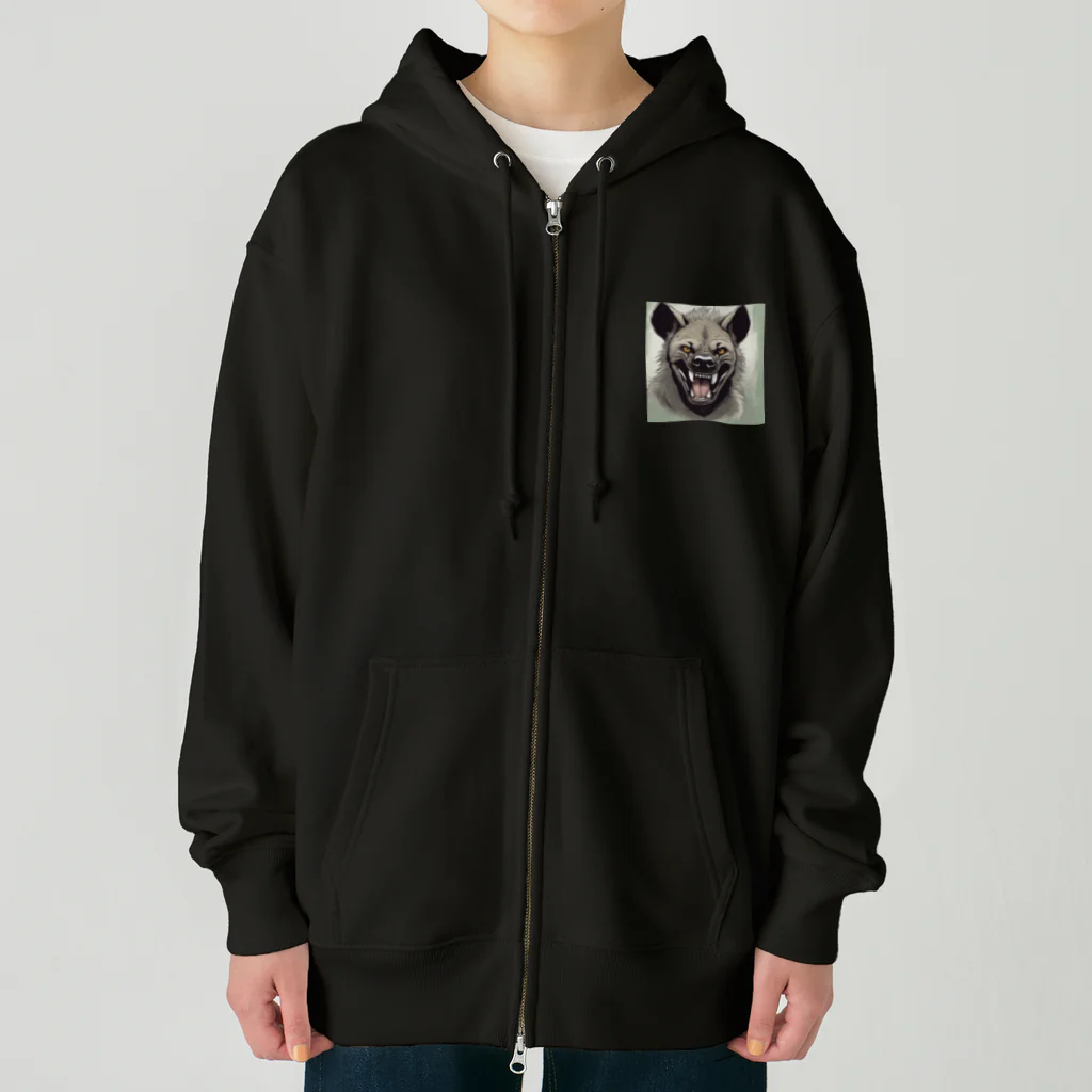 京都イラスト工房の動物シリーズ24：ハイエナ Heavyweight Zip Hoodie