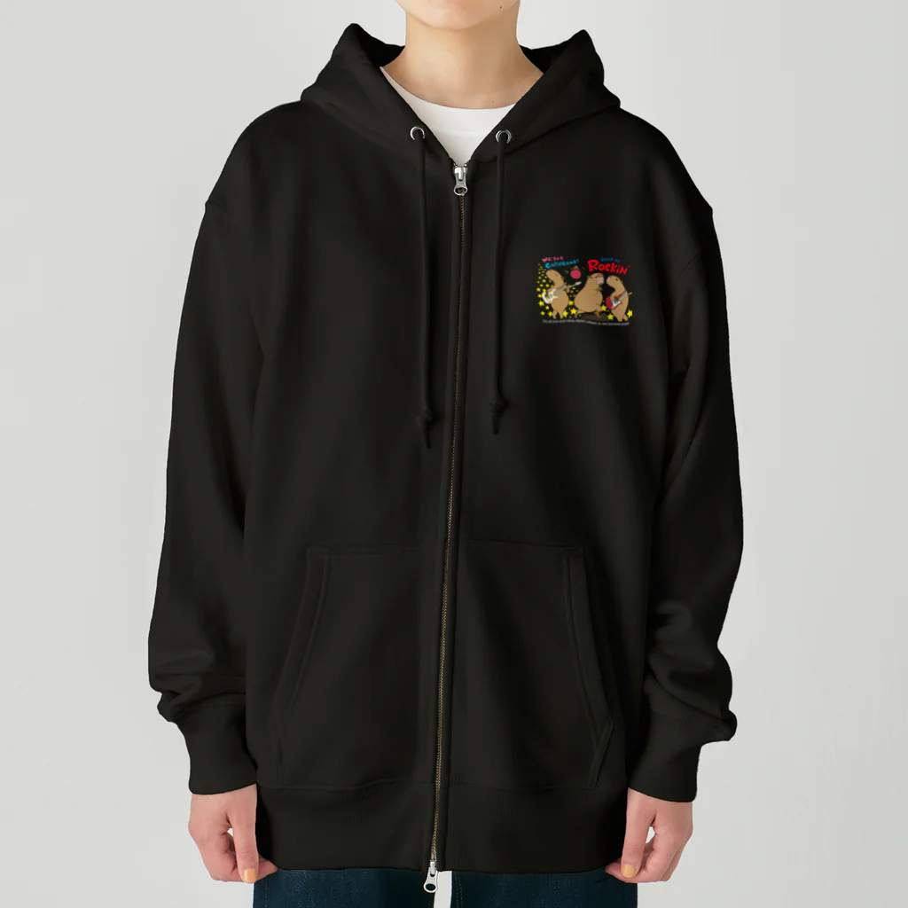 RockgenのCapyband カピバンド カピバラのバンド Heavyweight Zip Hoodie