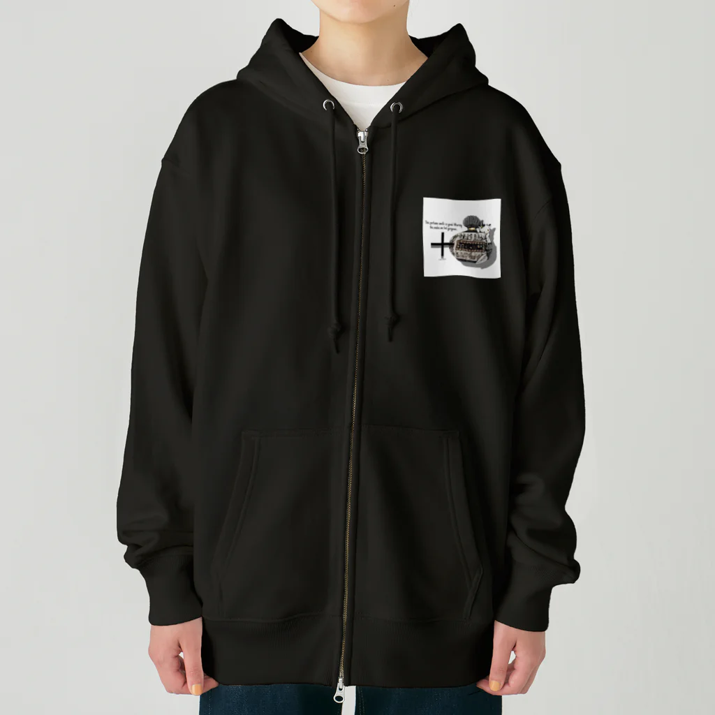 ＋CARABBIの香水瓶と猫 Heavyweight Zip Hoodie