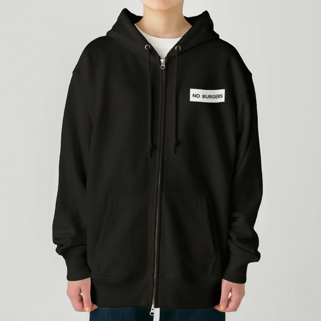 terukenburgers.comのNO BURGERS Heavyweight Zip Hoodie