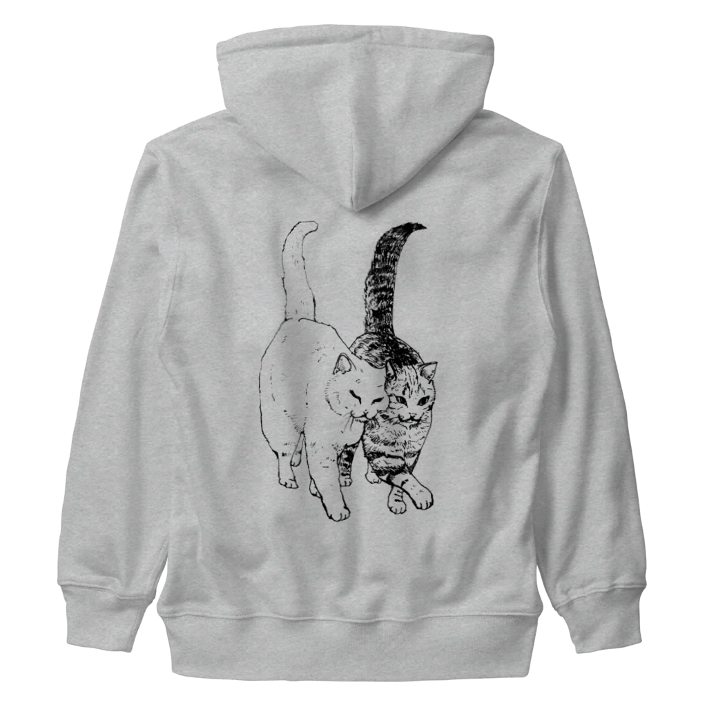 猫竹（nekotake)の仲良し2匹の散歩.nekotake Heavyweight Zip Hoodie