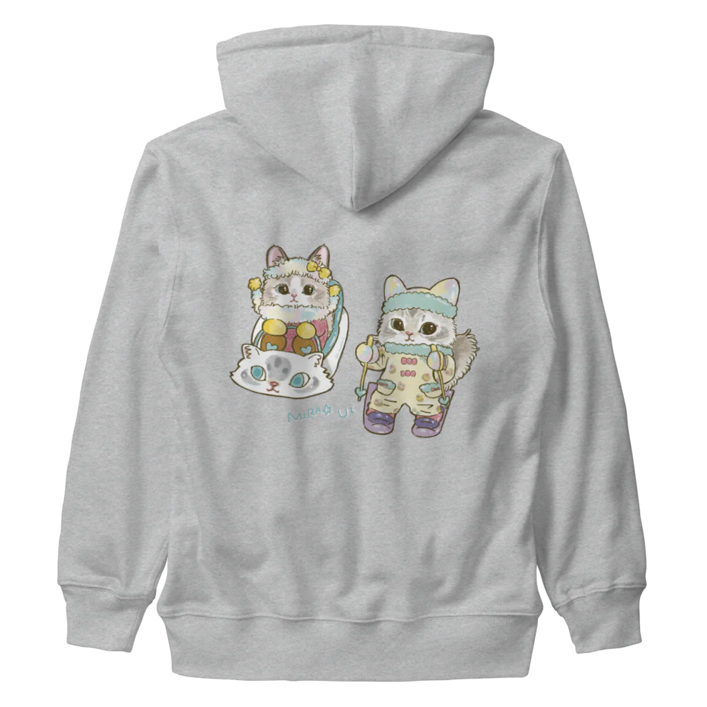 猫のきぬくんのお店のミラちゃんとウイちゃん　雪山ツアー Heavyweight Zip Hoodie