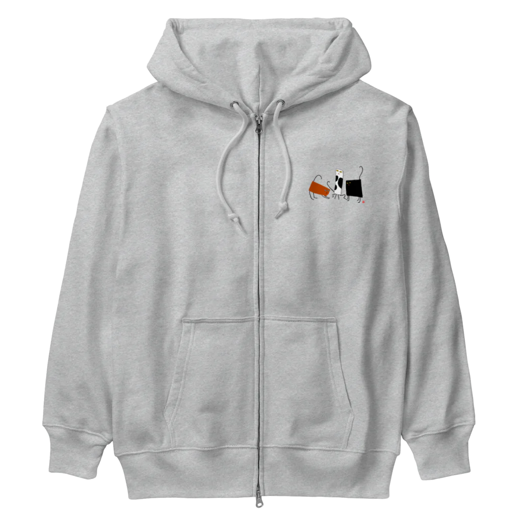 心の森ミュージアム　遊童館の板ネコ日和 Heavyweight Zip Hoodie