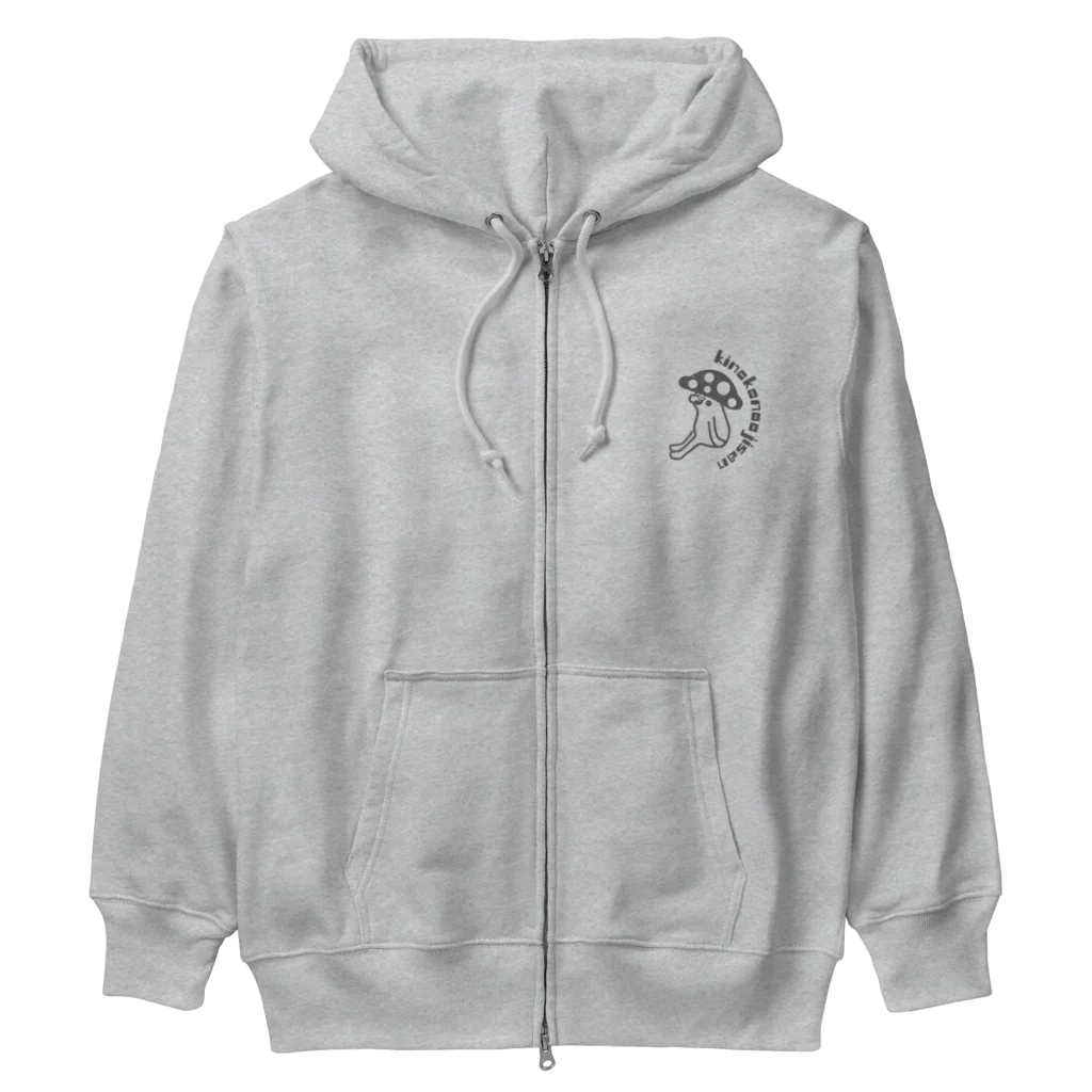 kinoko_ojisanのきのこのおじさんヴィンテージデザイン黒 Heavyweight Zip Hoodie