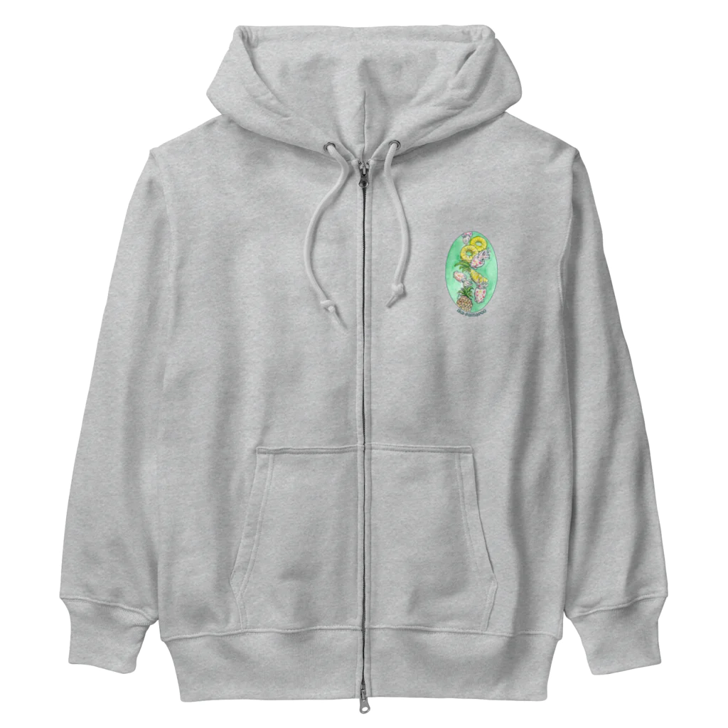 MoChi_Megのイカパイナポー=Ika&Pineapple Heavyweight Zip Hoodie