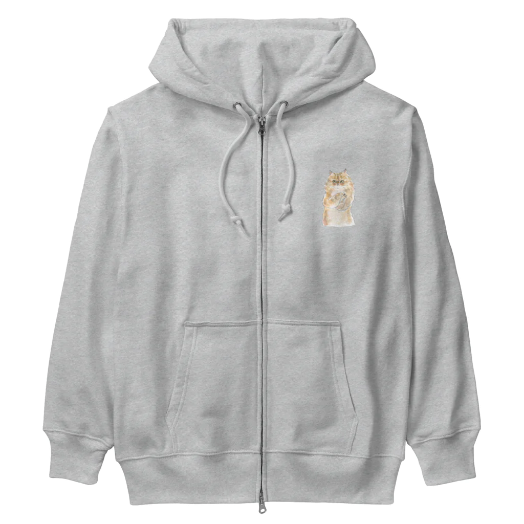 トコロコムギのおねだりにゃんこ Heavyweight Zip Hoodie