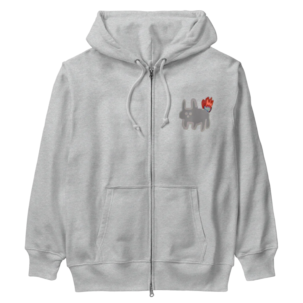 えたいのしれぬ屋の燃える犬 Heavyweight Zip Hoodie