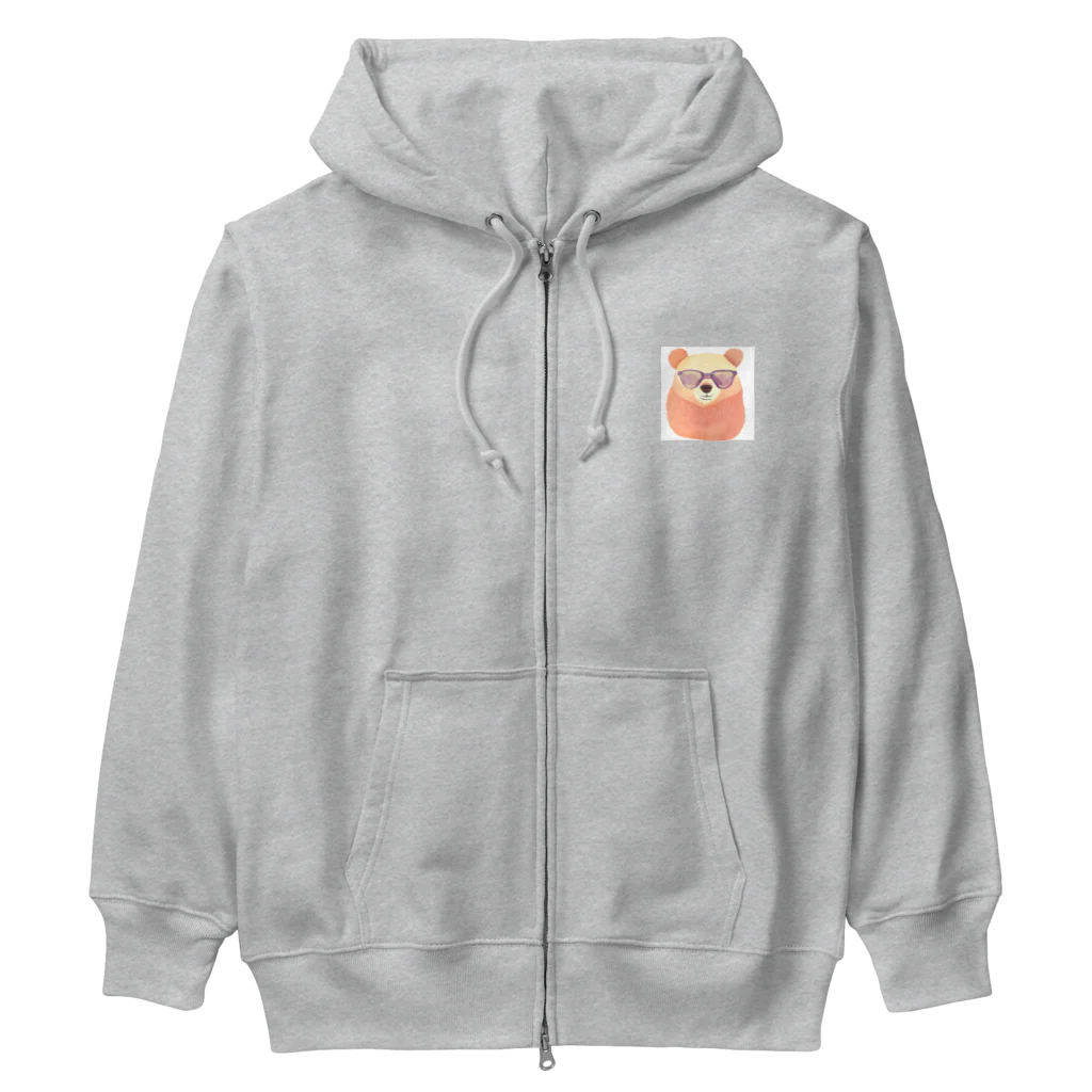 さとうさしみ。のメガネっクマ① Heavyweight Zip Hoodie