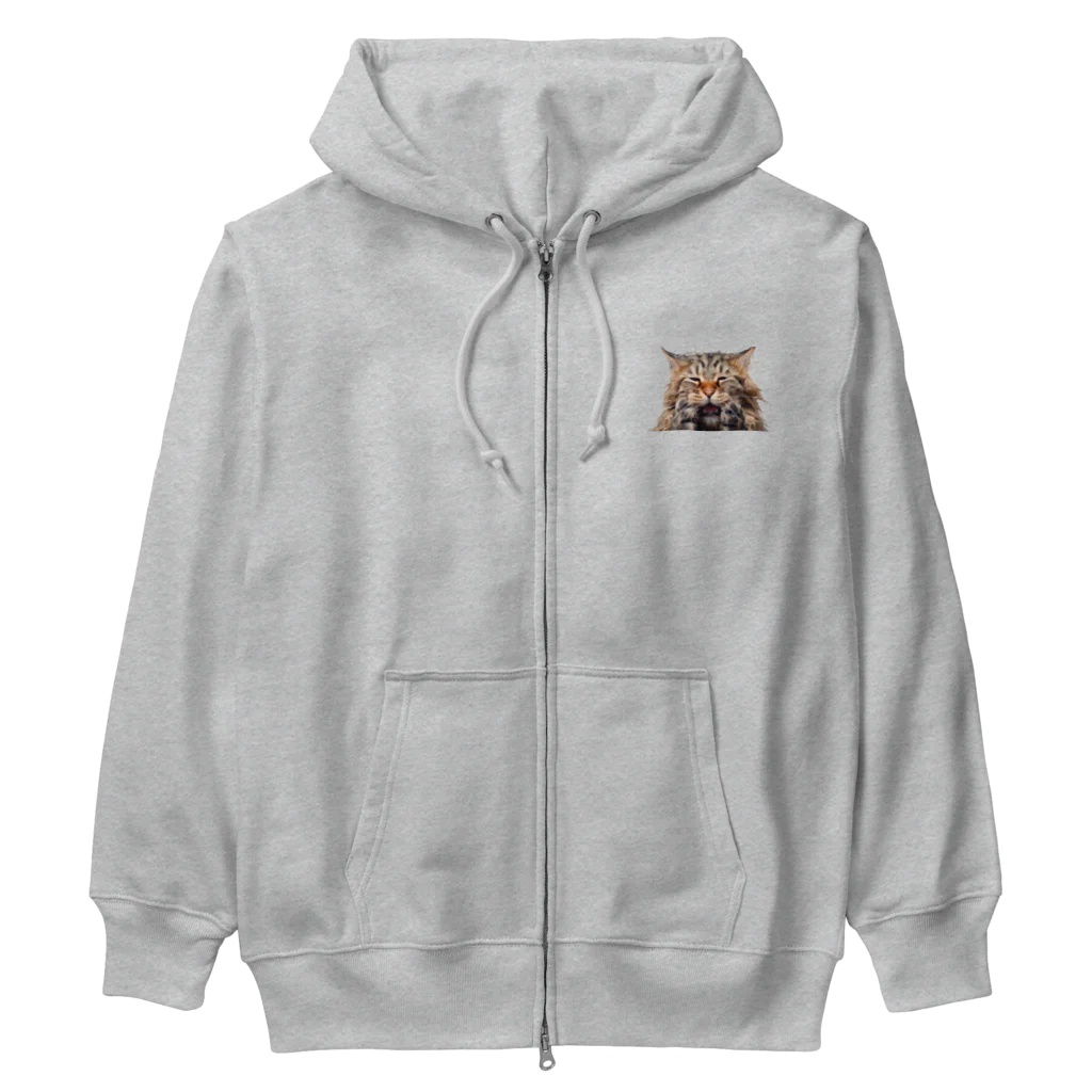 日向ぼっこのずぶ濡れ猫 Heavyweight Zip Hoodie