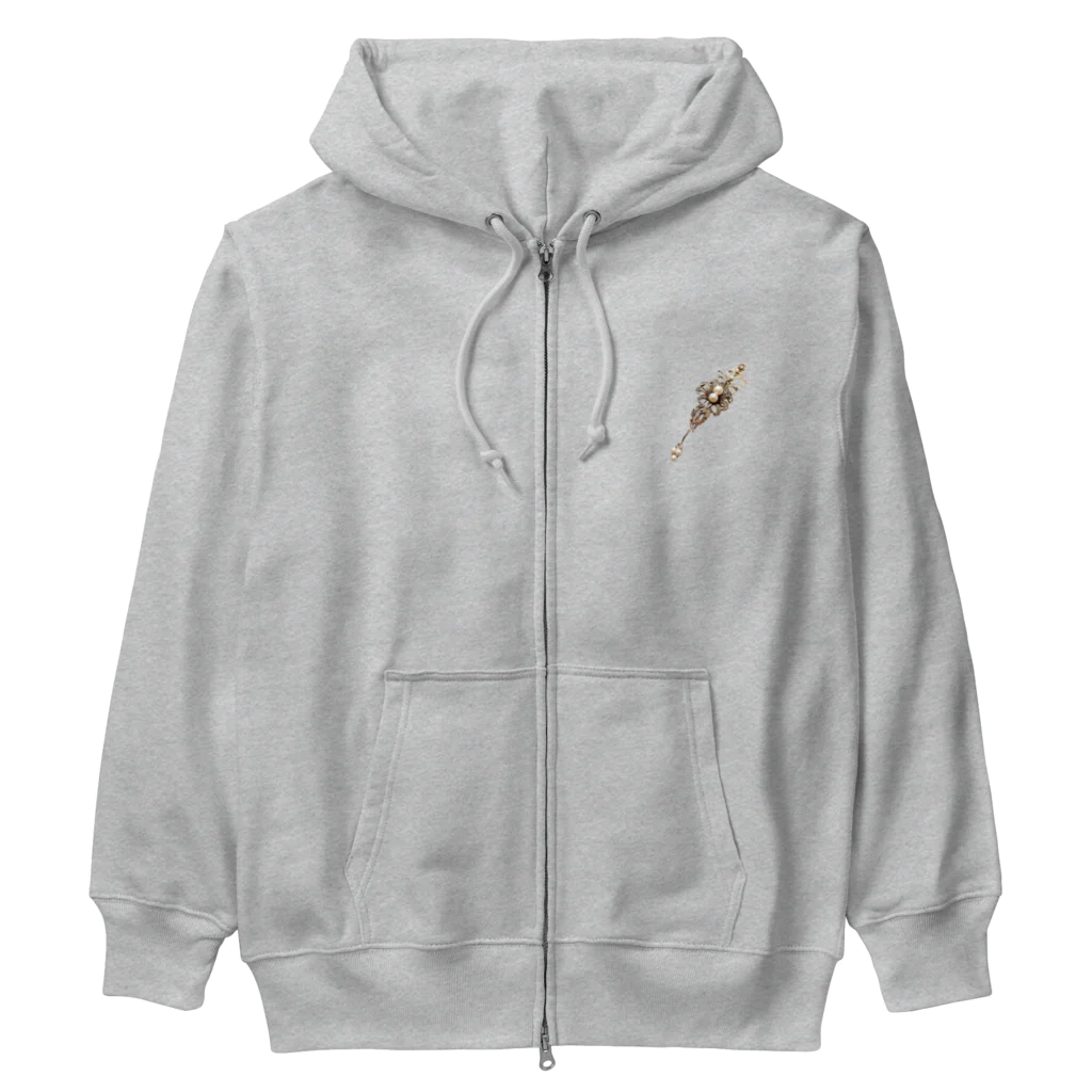 motsunabeeのpearl clip, unique, new design, special Heavyweight Zip Hoodie