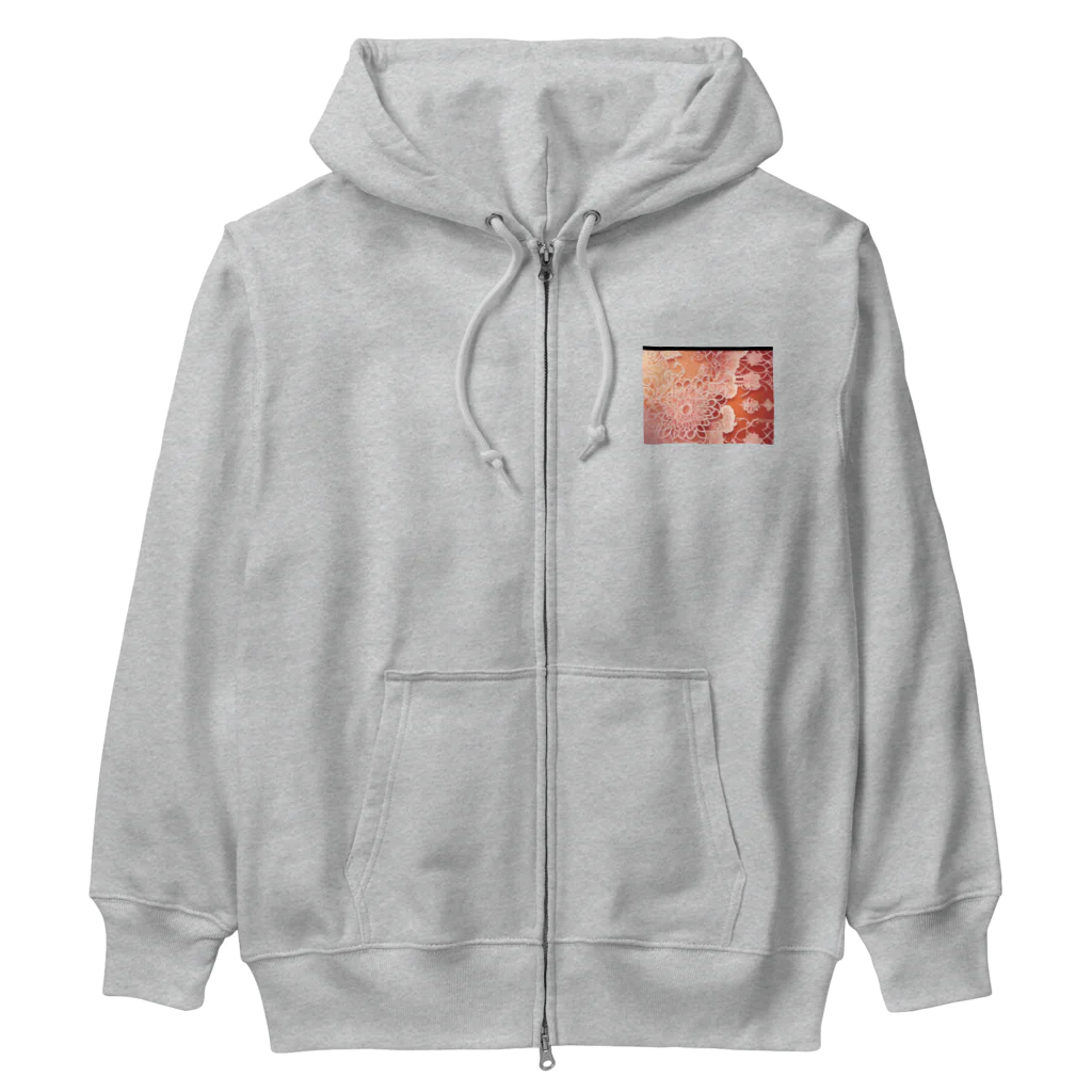 テフラんずのフラワーローズ Heavyweight Zip Hoodie