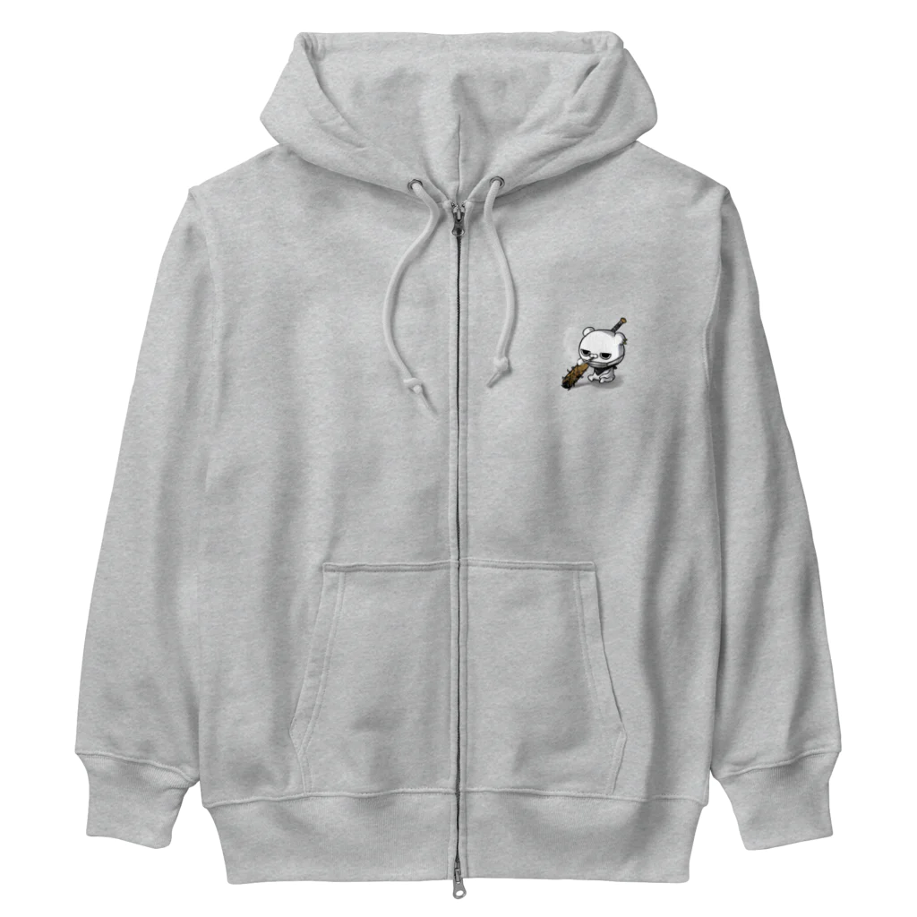 クレイジー闇うさぎSHOPのブチギレ毒舌くま(🚬) Heavyweight Zip Hoodie