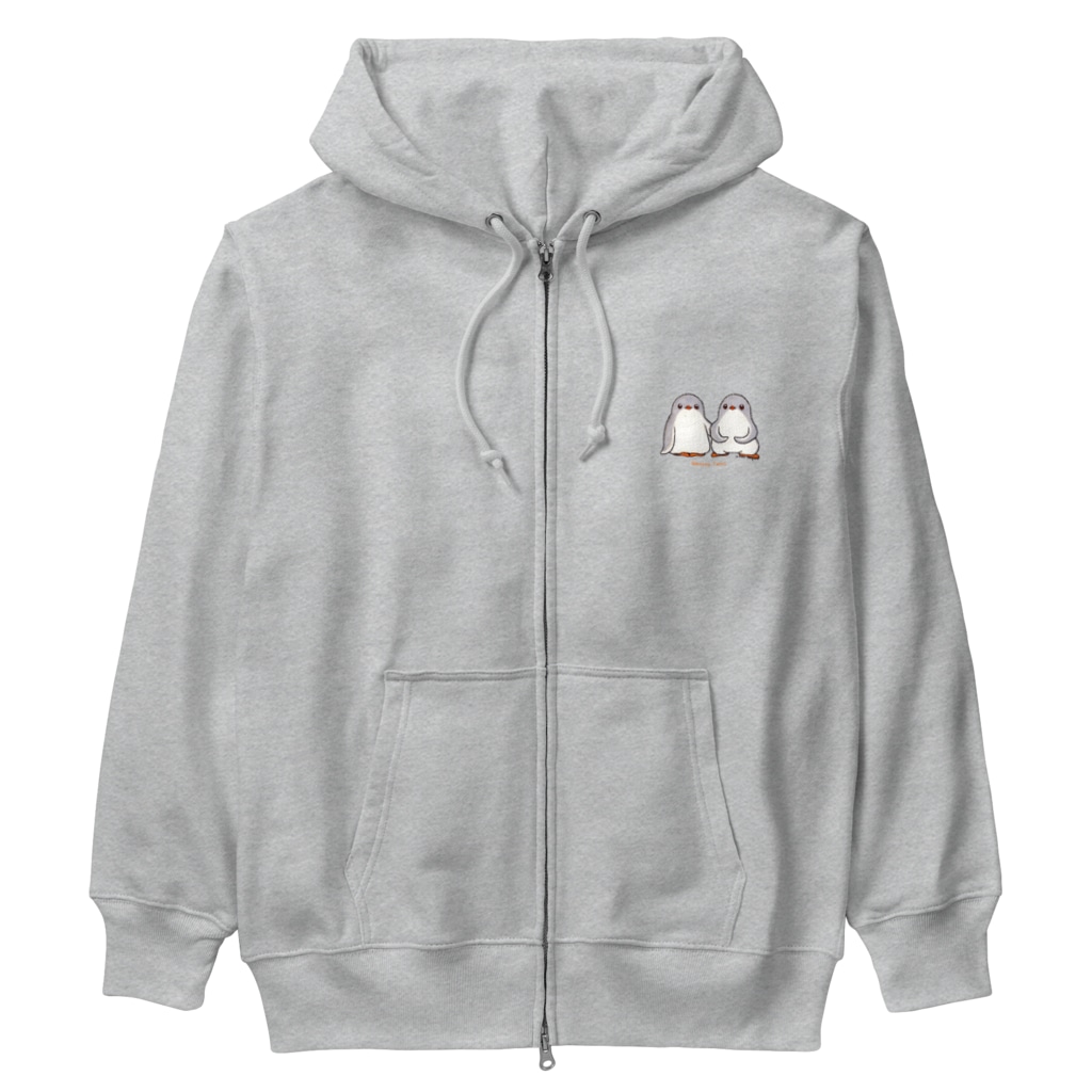 ヤママユ(ヤママユ・ペンギイナ)のふたごのジェンツーペンギン(ロゴあり) Heavyweight Zip Hoodie