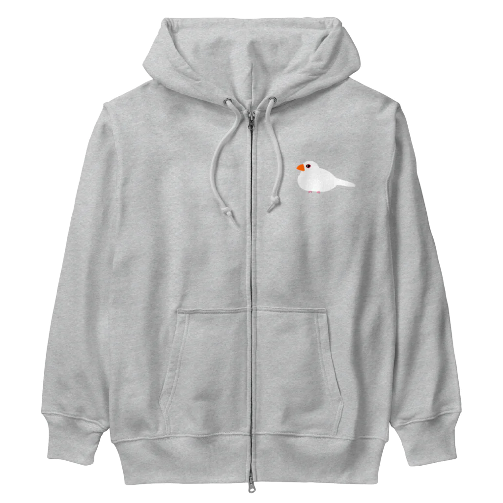 ★Panda Cafe★の白文鳥のぶんちゃん Heavyweight Zip Hoodie