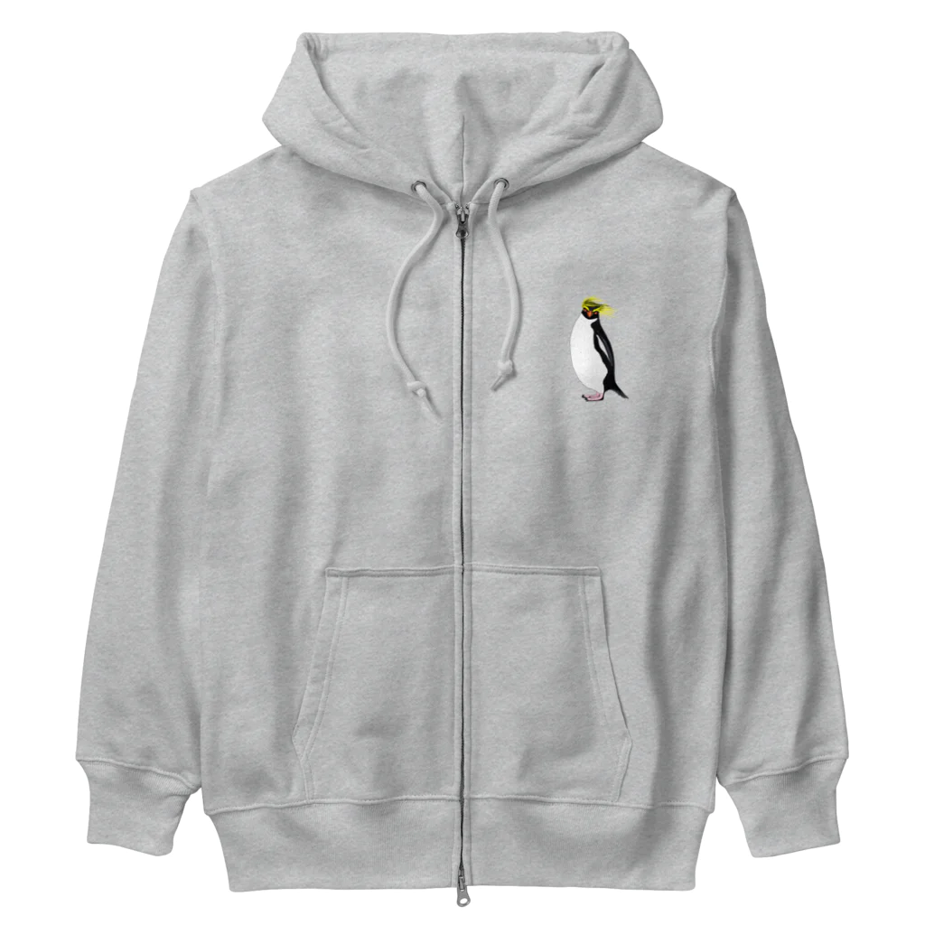 LalaHangeulの　風に吹かれるイワトビペンギンさん(文字無しバージョン Heavyweight Zip Hoodie