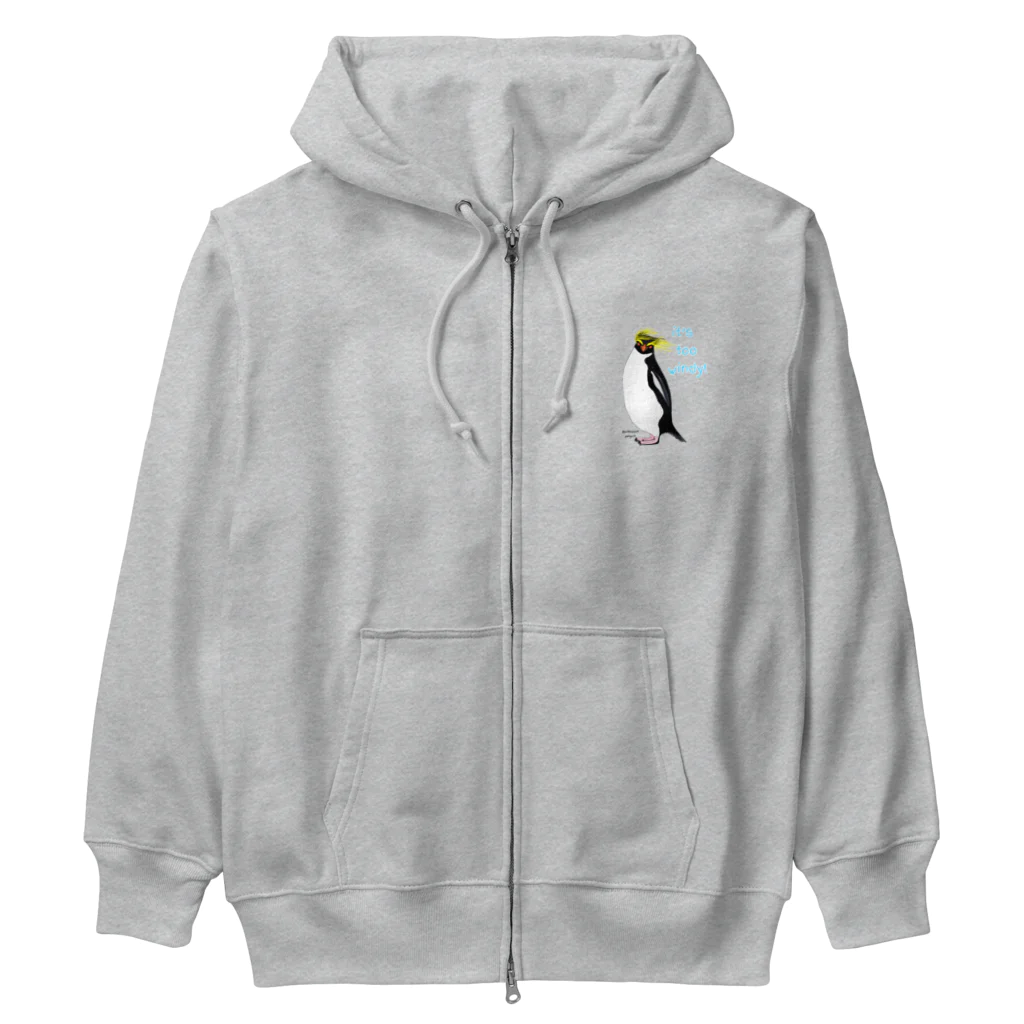 LalaHangeulのRockhopper penguin　(イワトビペンギン) Heavyweight Zip Hoodie