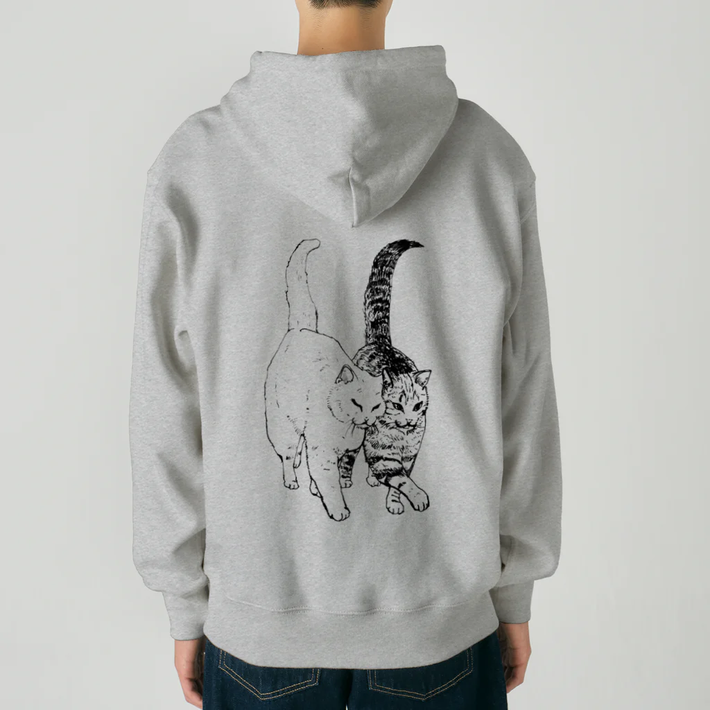 猫竹（nekotake)の仲良し2匹の散歩.nekotake Heavyweight Zip Hoodie