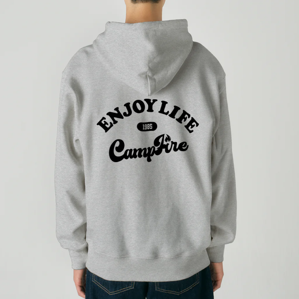 アージーのエンジョイ ライフ キャンプファイヤー Heavyweight Zip Hoodie