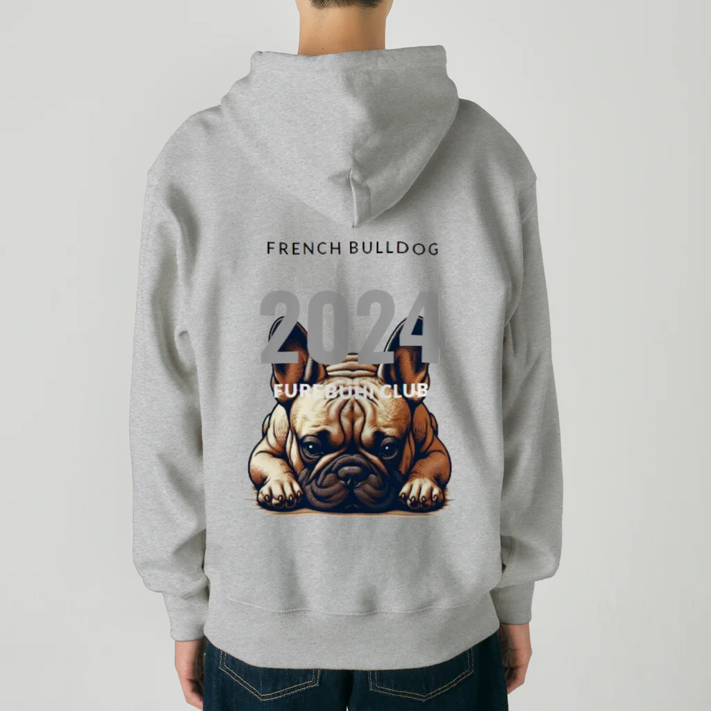 furebuhi　clubの2024 FRENCH BULLDOG  ヘビーウェイトジップパーカー