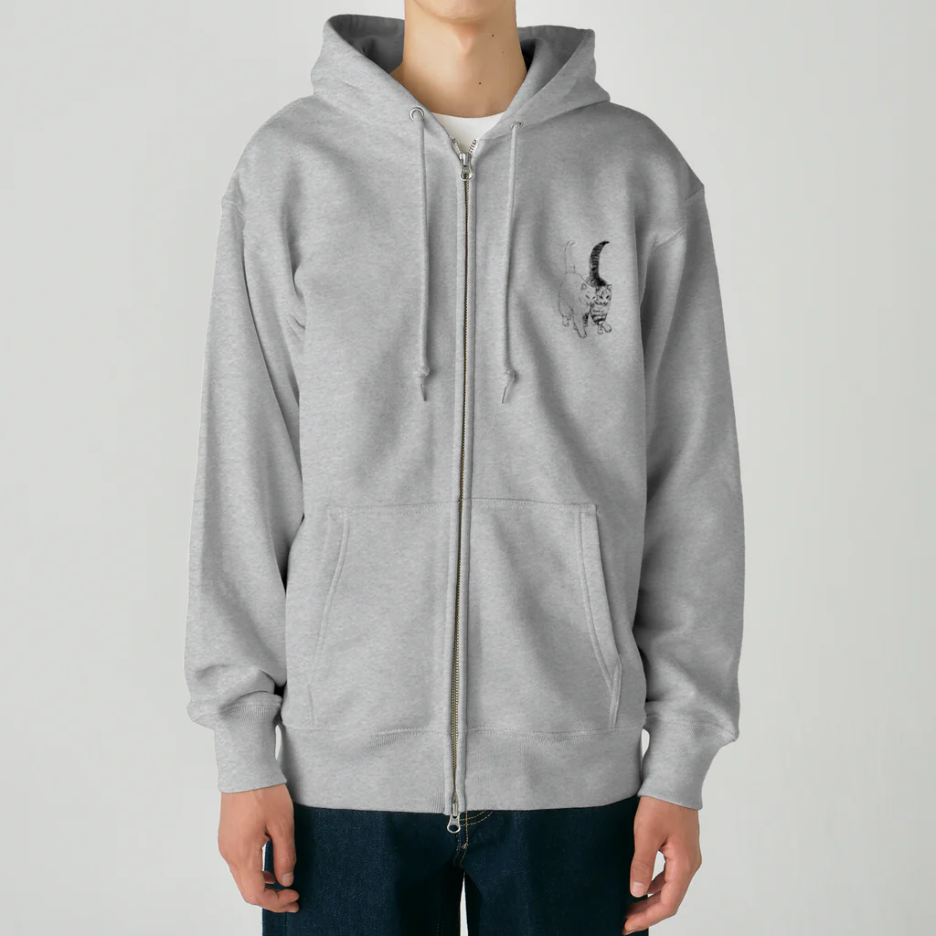 猫竹（nekotake)の仲良し2匹の散歩.nekotake Heavyweight Zip Hoodie