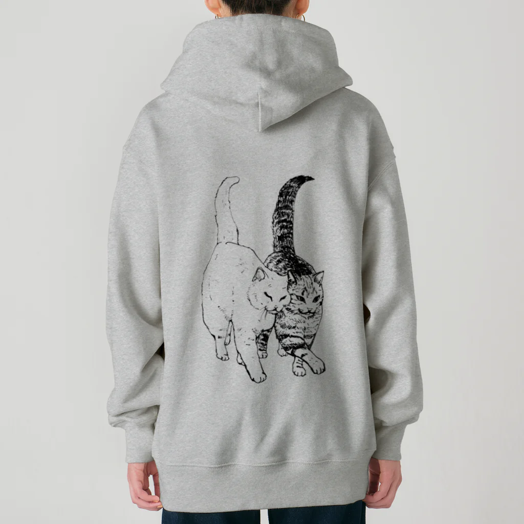 猫竹（nekotake)の仲良し2匹の散歩.nekotake Heavyweight Zip Hoodie