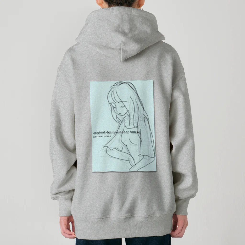 obosa_DENS/SABEAR_shop ＠SUZURIのrough drawing girl-1_ウェア Heavyweight Zip Hoodie