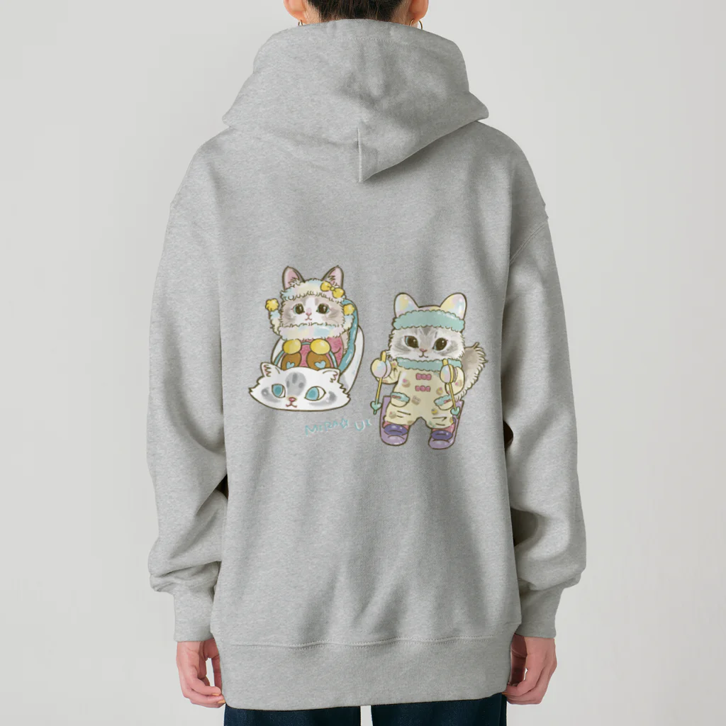 猫のきぬくんのお店のミラちゃんとウイちゃん　雪山ツアー Heavyweight Zip Hoodie