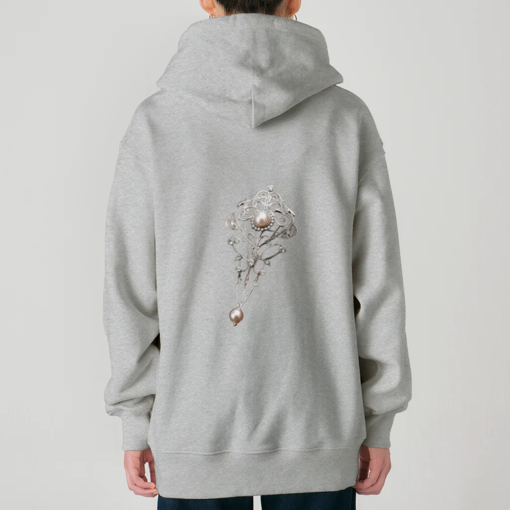 motsunabeeのpearl clip, unique, new design, special Heavyweight Zip Hoodie