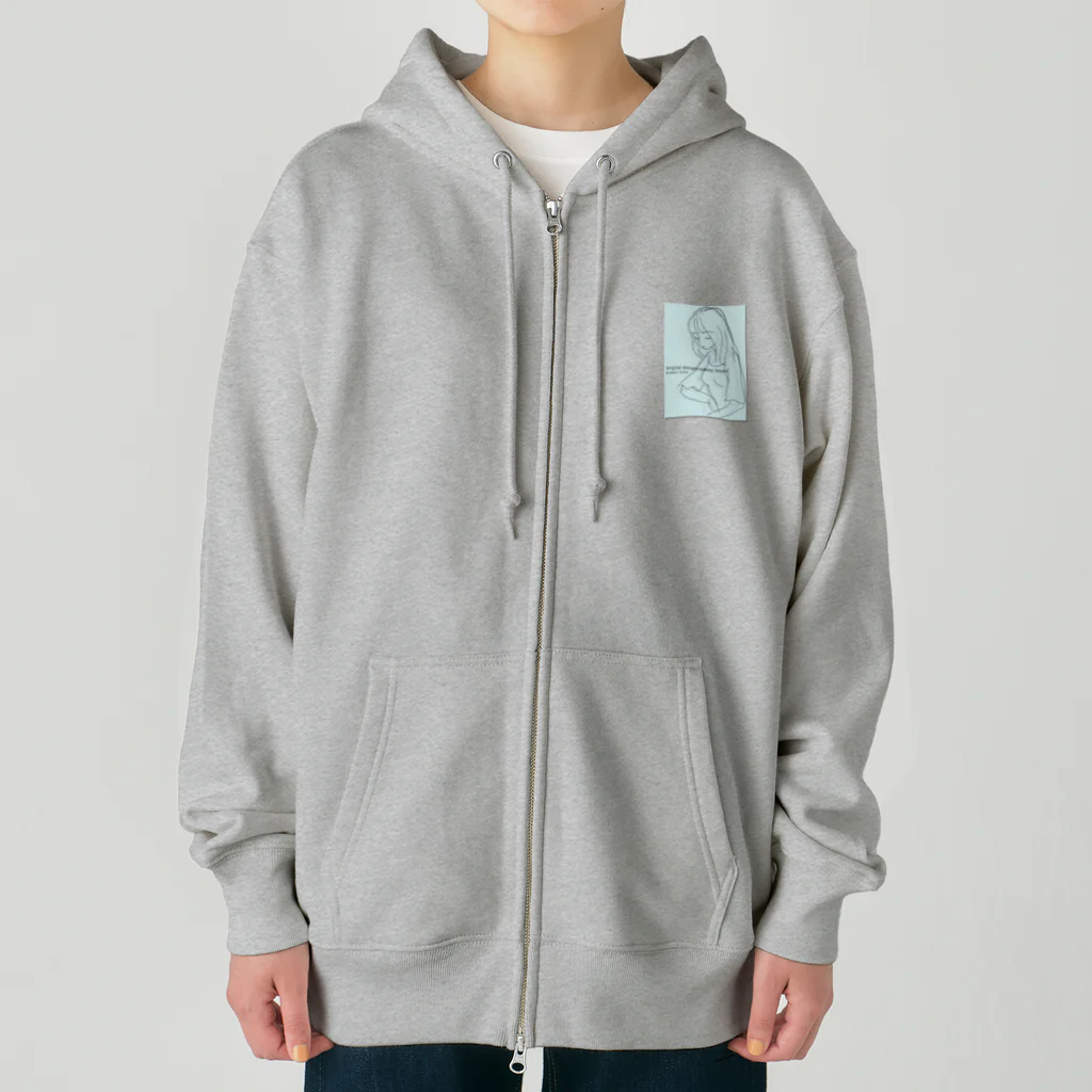 obosa_DENS/SABEAR_shop ＠SUZURIのrough drawing girl-1_ウェア Heavyweight Zip Hoodie