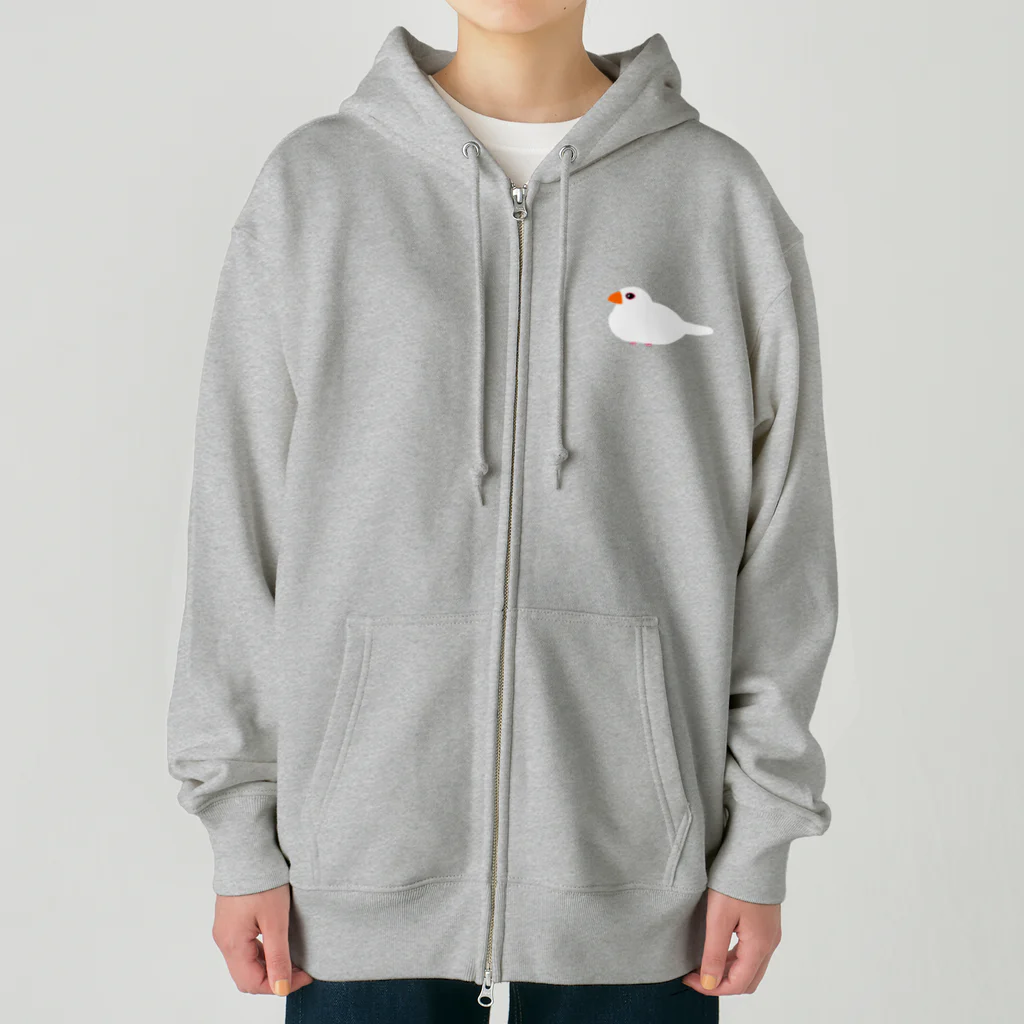 ★Panda Cafe★の白文鳥のぶんちゃん Heavyweight Zip Hoodie