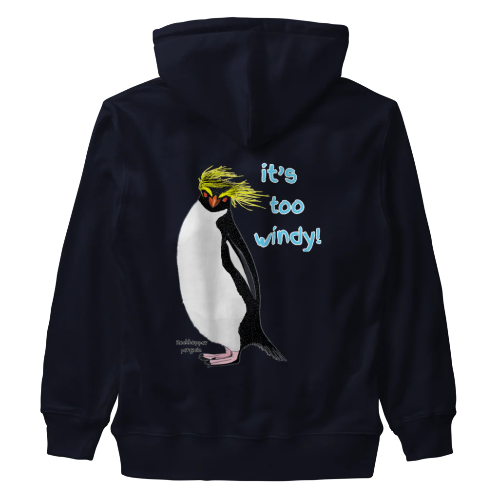 LalaHangeulのRockhopper penguin　(イワトビペンギン)　バックプリント Heavyweight Zip Hoodie