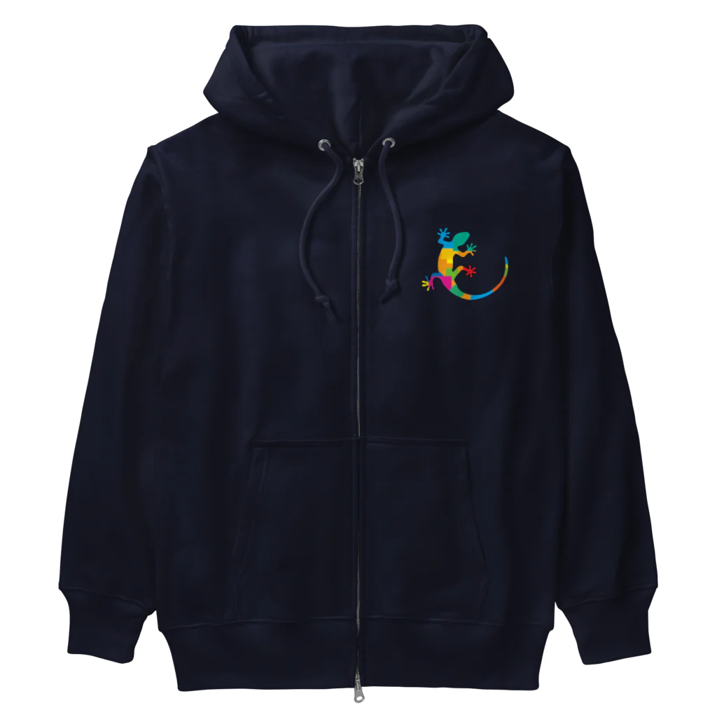 cuuyabowのカラフルヤモリ Heavyweight Zip Hoodie