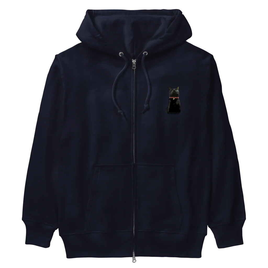 小鳥と映画館の下僕を見下す黒猫 Heavyweight Zip Hoodie