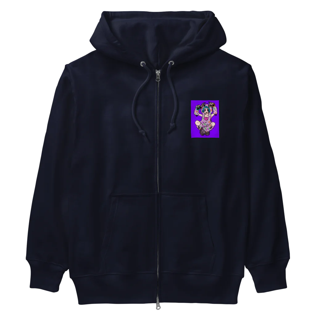 あやしいおばさん くろまめさんの○ュアアルコール（クラ○ナー）パープル Heavyweight Zip Hoodie