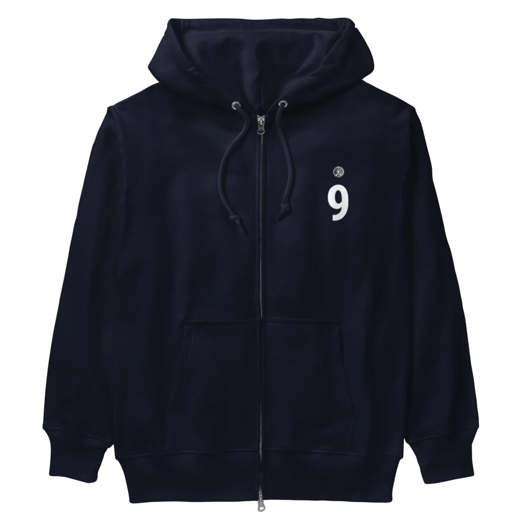 コチ(ボストンテリア)のボストンテリア(胸番号・背番号9)[v2.10k] Heavyweight Zip Hoodie