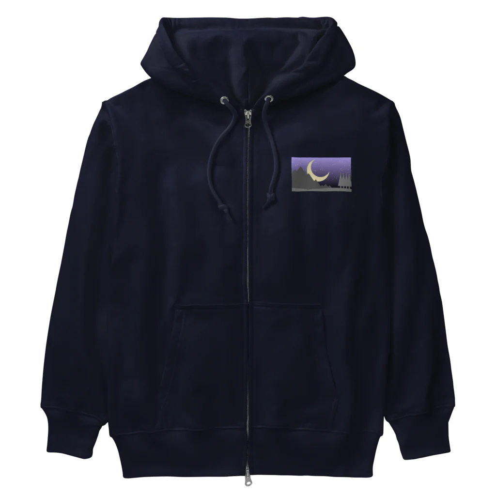 sandy-mのロッキー山脈の静かな夜 Heavyweight Zip Hoodie