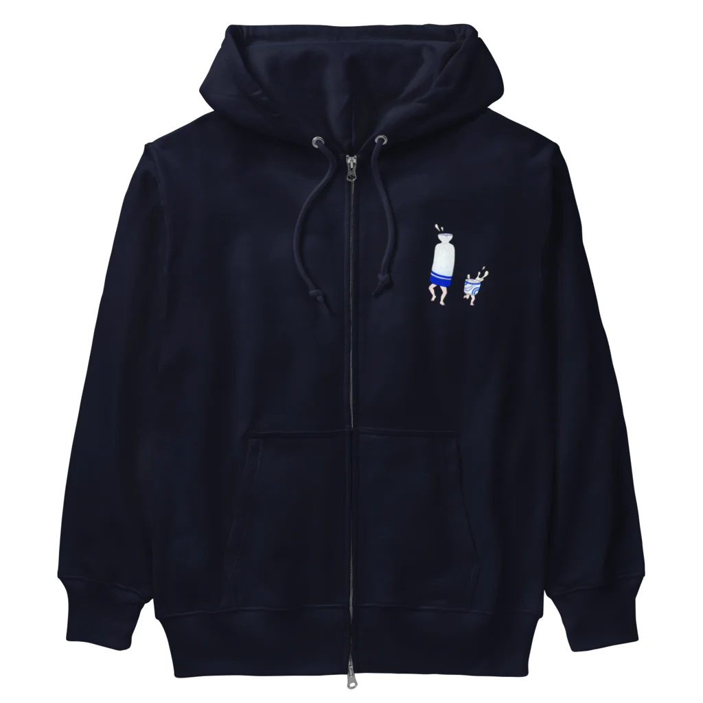 dougaseiseitokoroの足の生えた徳利とおちょこ Heavyweight Zip Hoodie