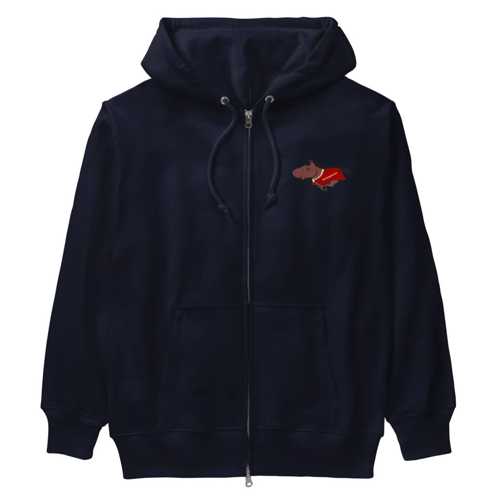 かほりのお馬ショップの【特注名前入れ】ウマ×鹿毛　色選べます！  Heavyweight Zip Hoodie