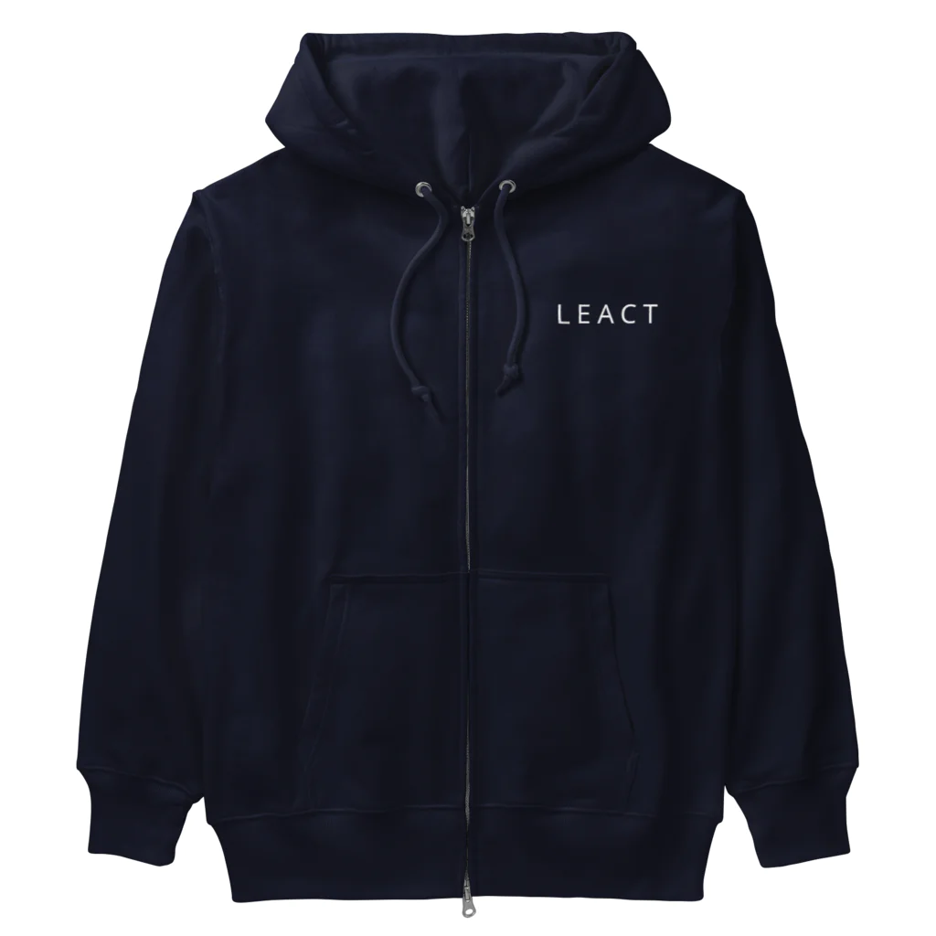 LEACTのLEACTロゴ ヘビーウェイトジップパーカー