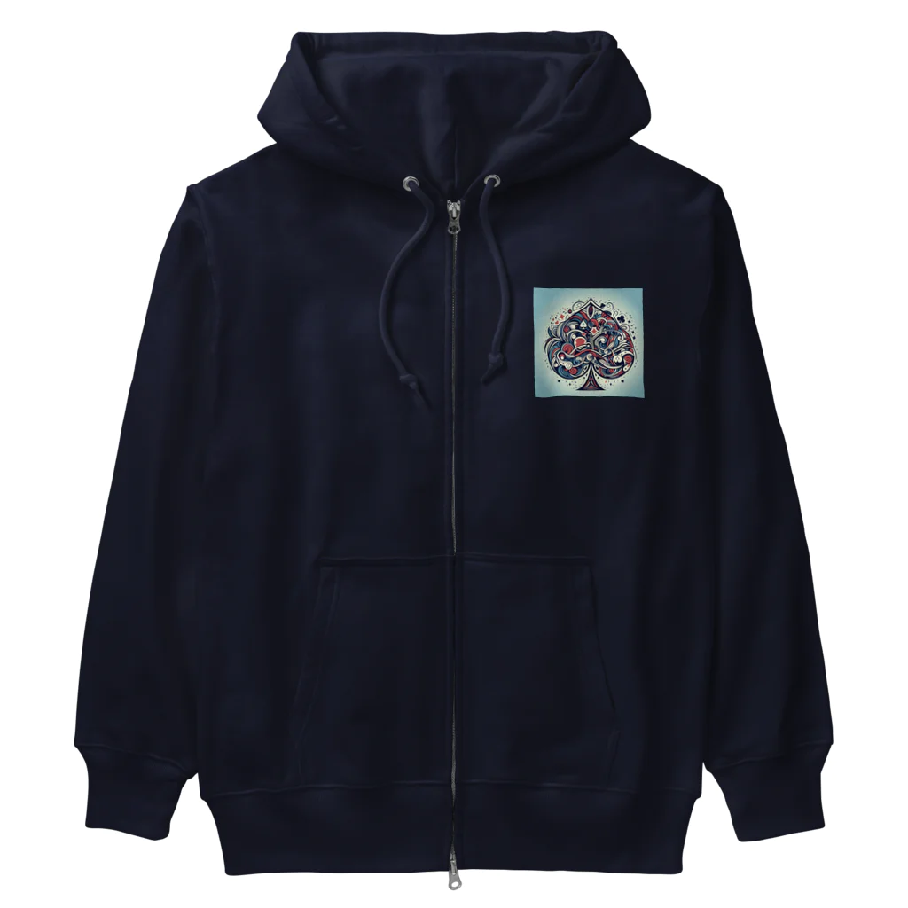 ぴーすけ🃏【ポーカーグッズ】のサングラスをかけているポーカープレイヤー Heavyweight Zip Hoodie