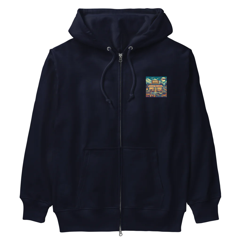 MOONY'S Wine ClosetのRetro Snow Mountain Wine Heavyweight Zip Hoodie