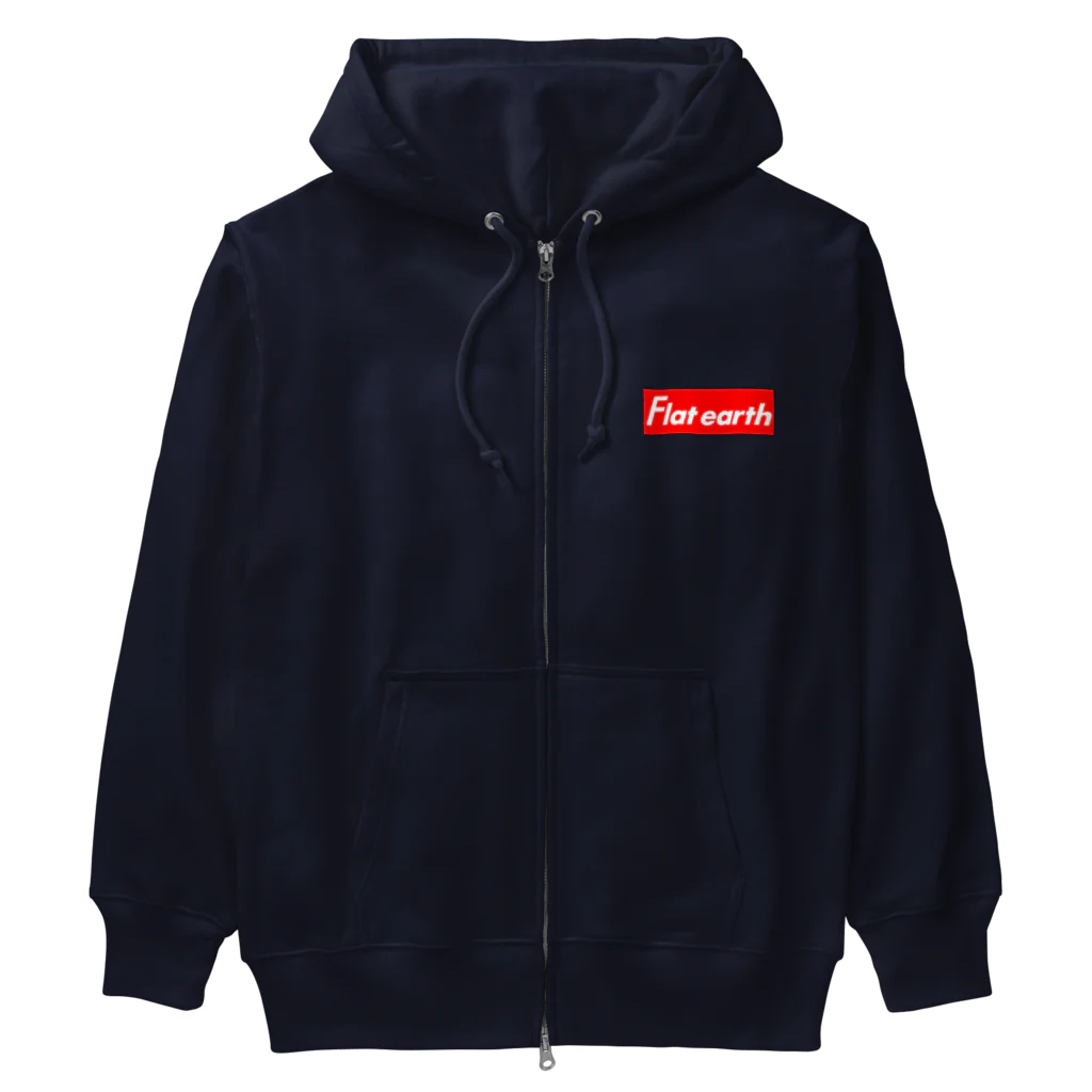 Mappila SHOPのフラットアースMAP 白01 Heavyweight Zip Hoodie