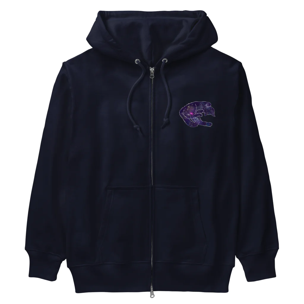 モモセ イトの宇宙猫　転がり Heavyweight Zip Hoodie