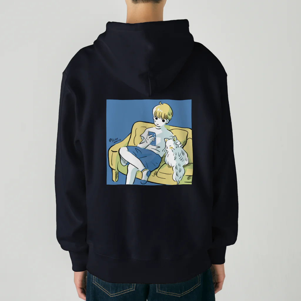 猫のきぬくんのお店の僕と猫 Heavyweight Zip Hoodie