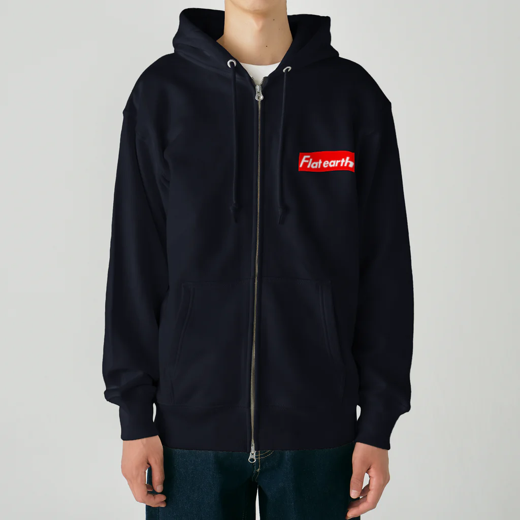 Mappila SHOPのフラットアースMAP 白01 Heavyweight Zip Hoodie