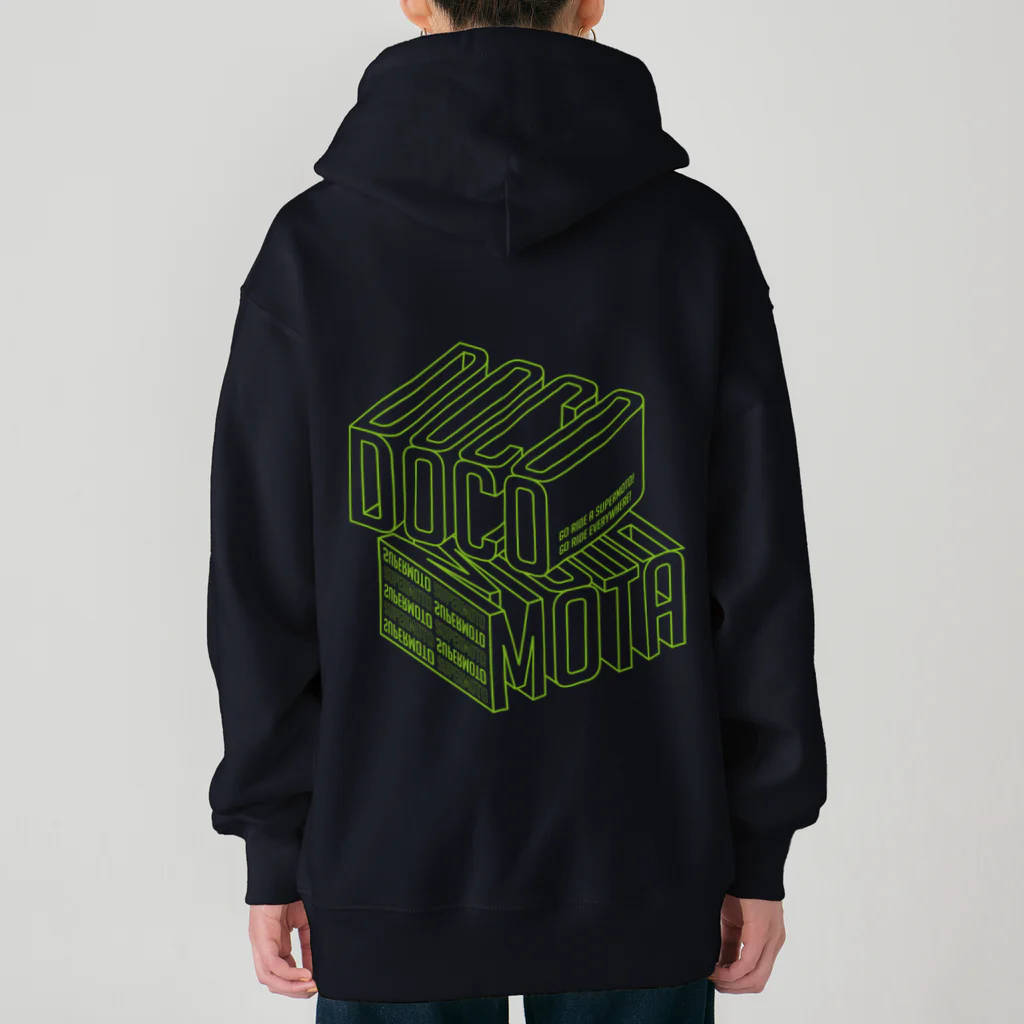 ドコデモモタード*DOCOMOTAのBack:3D DOCOMOTA グリーン Heavyweight Zip Hoodie