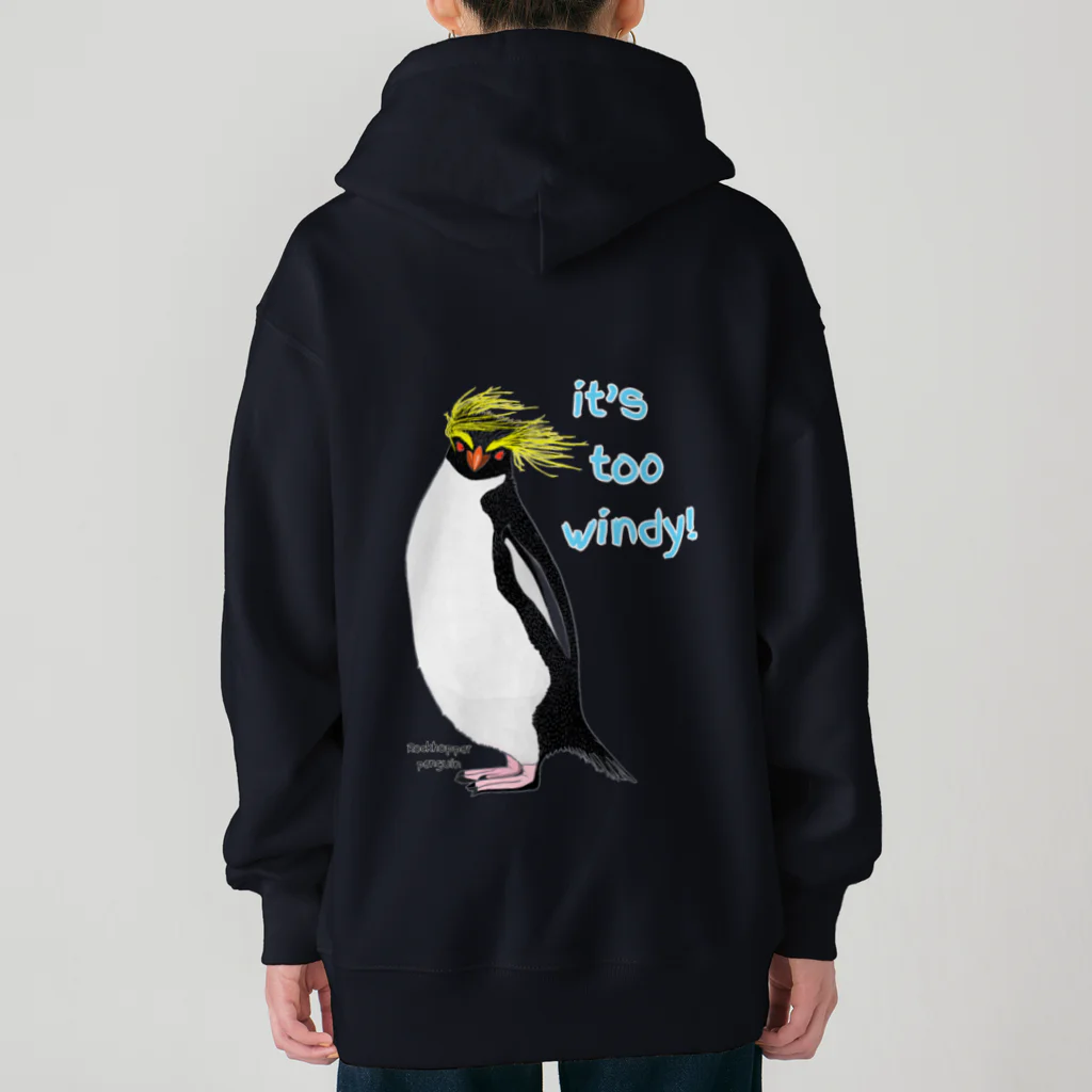 LalaHangeulのRockhopper penguin　(イワトビペンギン)　バックプリント Heavyweight Zip Hoodie