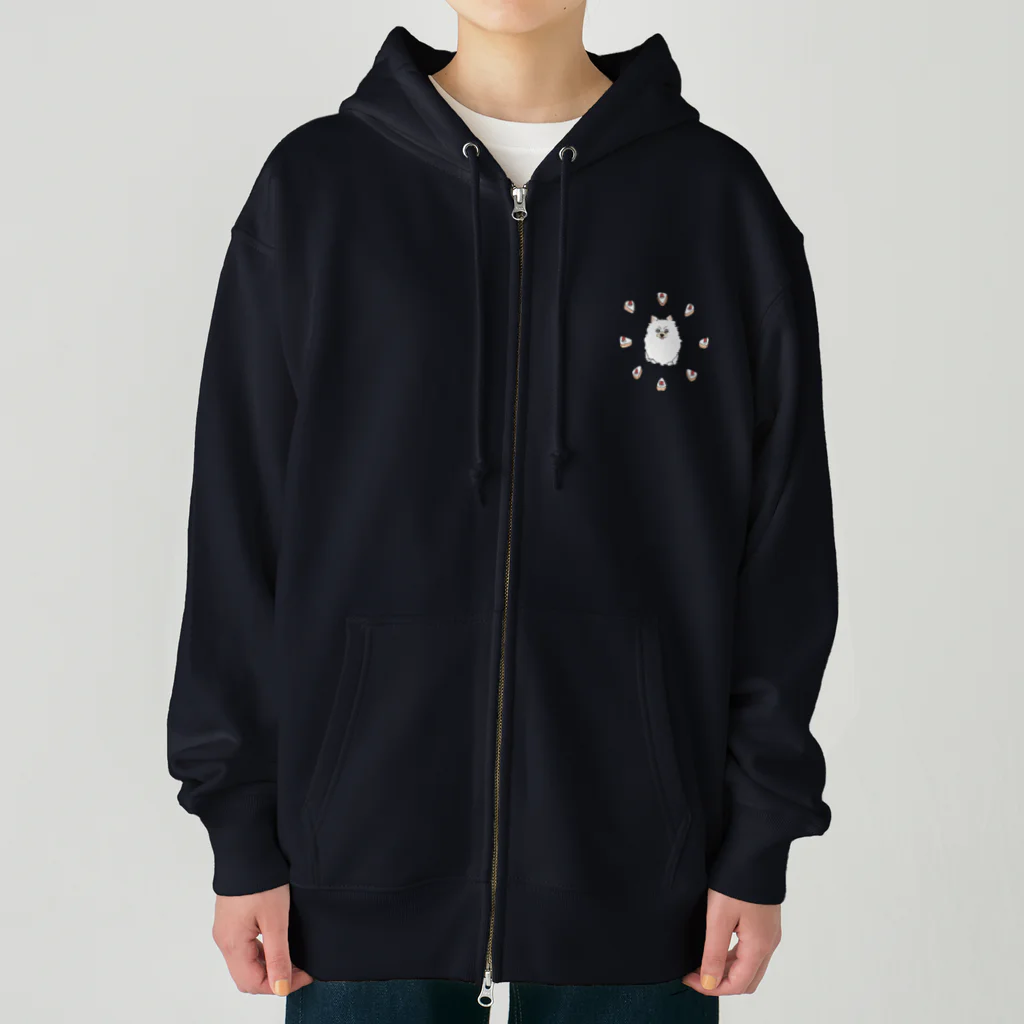 Hinanochin.shopのa pomeranian / shortcake Heavyweight Zip Hoodie