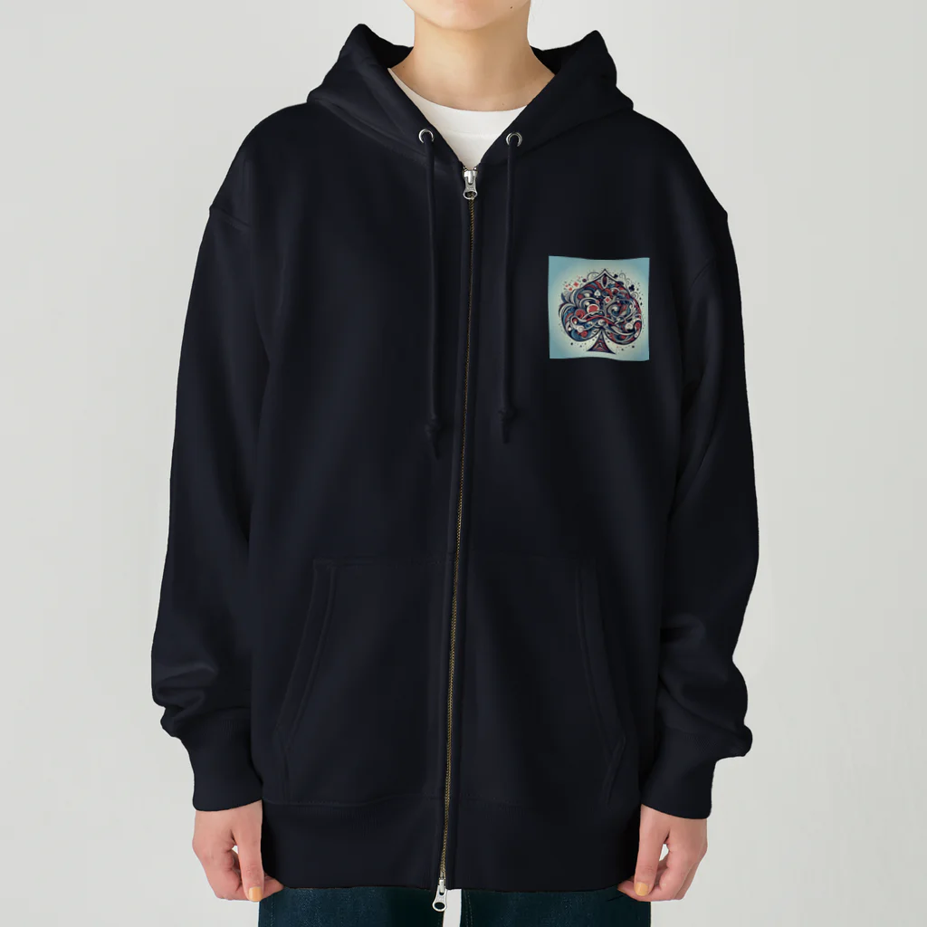 ぴーすけ🃏【ポーカーグッズ】のサングラスをかけているポーカープレイヤー Heavyweight Zip Hoodie