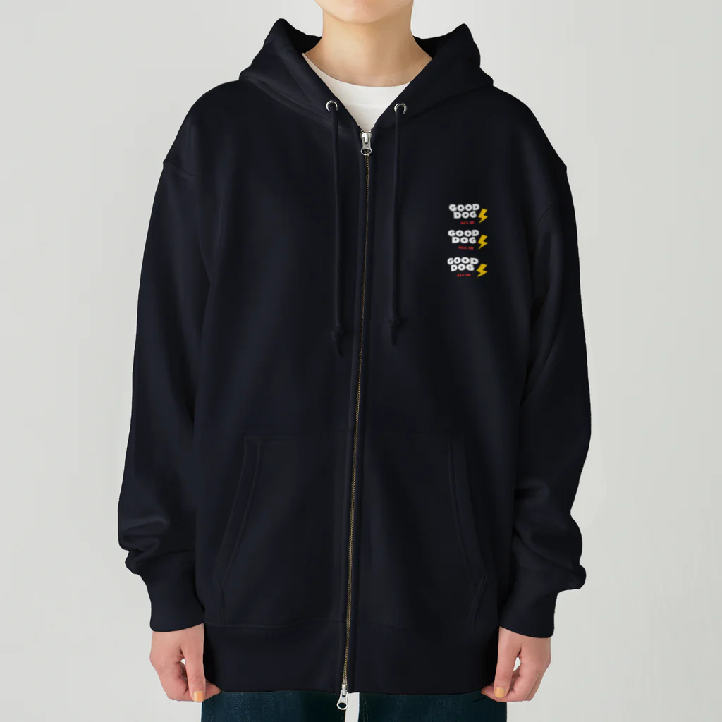 reon-5のストリート風の雰囲気が漂う犬のデザインです。 Heavyweight Zip Hoodie